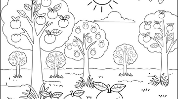 Fruit Trees and Orchards Colouring Page | Free Colouring Book for Children