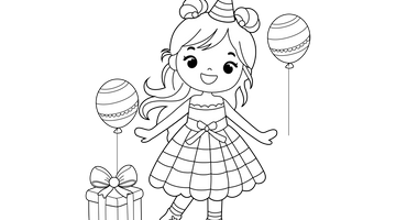 Birthday Outfit Colouring Picture | Free Colouring Book for Children