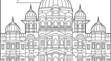 Udaipur City Palace Colouring Page | Free Colouring Book for Children