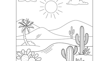 Desert Colouring Page | Free Colouring Book for Children