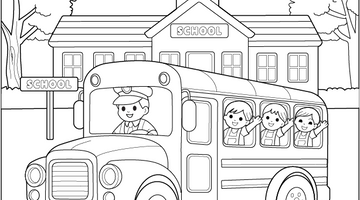 Printable School Bus Colouring Page | Free Colouring Book for Children