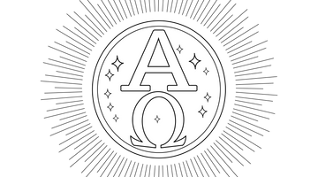 Alpha and Omega Colouring Page | Free Colouring Book for Children