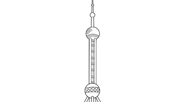 Oriental Pearl Tower Colouring Page | Free Colouring Book for Children