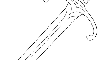 Printable Sword Colouring Page | Free Colouring Book for Children