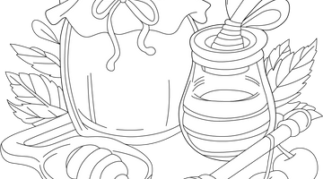 Printable Honey Colouring Page | Free Colouring Book for Children