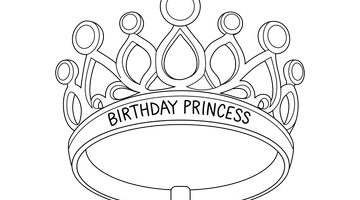 Birthday Crown and Tiara Colouring Picture | Free Colouring Book for Children