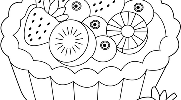 Fruit Tart Colouring Page | Free Colouring Book for Children