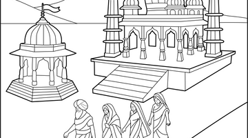 Indian Pilgrimage Colouring Page | Free Colouring Book for Children