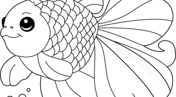 Printable Gold Fish Colouring Page | Free Colouring Book for Children