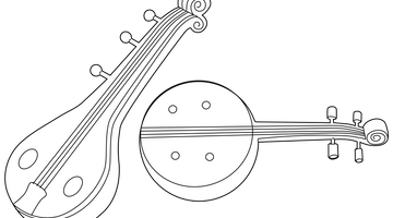 Chinese Musical Instrument Colouring Page | Free Colouring Book for Children