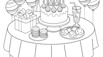 Birthday Refreshment Colouring Image | Free Colouring Book for Children