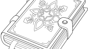 Magic Spell Book Colouring Page | Free Colouring Book for Children