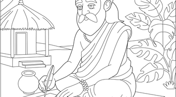 Rishi Writing Veda Colouring Page | Free Colouring Book for Children