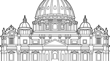 Saint Peters Basilica Colouring Page | Free Colouring Book for Children