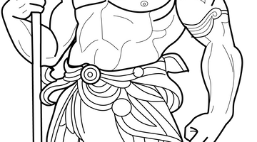 Greek God Poseidon Colouring Page | Free Colouring Book for Children