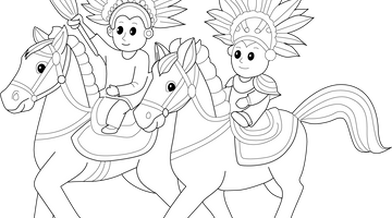 Carnival Parade Colouring Page | Free Colouring Book for Children