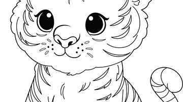 Cute Baby Tiger Colouring Page | Free Colouring Book for Children