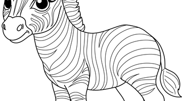 Baby Zebra Colouring Page | Free Colouring Book for Children