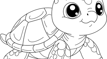 Printable Baby Turtle Colouring Page | Free Colouring Book for Children