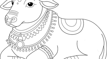 Lord Nandi Colouring Page | Free Colouring Book for Children