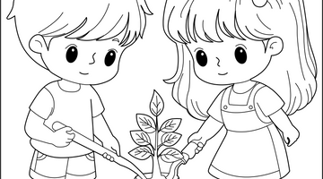 Planting Seed Colouring Page | Free Colouring Book for Children