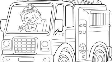 Printable Fire Engine Colouring Page | Free Colouring Book for Children