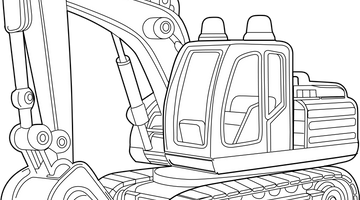 Printable Excavator Colouring Page | Free Colouring Book for Children