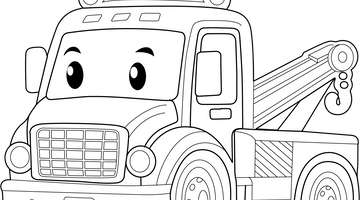 Tow Truck Colouring Page | Free Colouring Book for Children