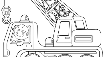 Printable Crane Truck Colouring Page | Free Colouring Book for Children