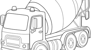 Concrete Mixer Colouring Page | Free Colouring Book for Children