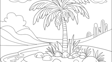 Free Printable Oasis Colouring Page | Free Colouring Book for Children