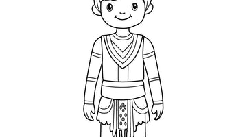 Tribal Costume Colouring Page 