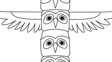 Totem Pole Colouring Page