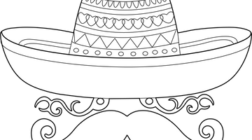 Mexican Hat  Colouring Page | Free Colouring Book for Children