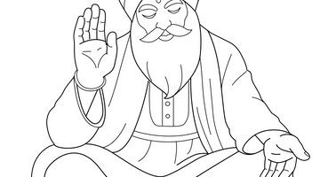 Guru Nanak Dev Colouring Page | Free Colouring Book for Children