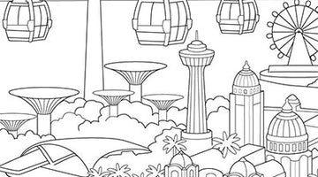 Sentosa Island Colouring Page 