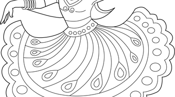 Kalbeliya Dance Colouring Page | Free Colouring Book for Children