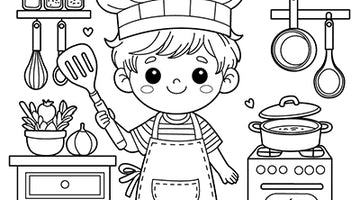 Little Chef Colouring Page