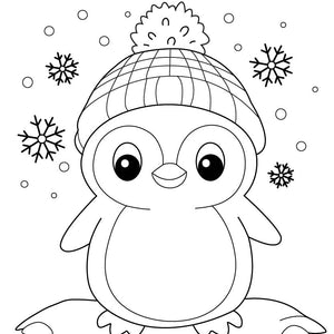 Cute Penguin Colouring Page 