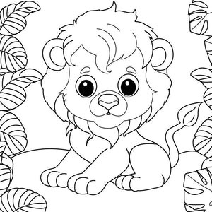 Baby Lion Colouring Page