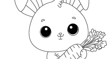 Bunny with Carrot Colouring Page 