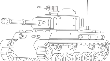 Army Tank Colouring Page | Free Colouring Book for Children