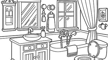 Bathroom Colouring Page