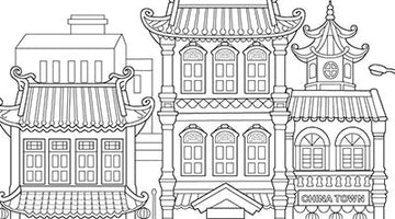 Chinatown Colouring Page