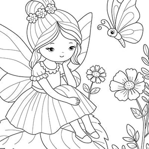 Fairy and Butterfly Colouring Page