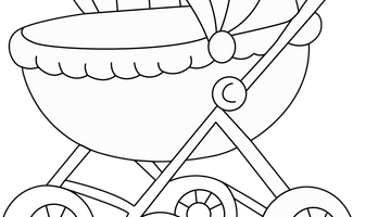 Baby Stroller Colouring Page | Free Colouring Book for Children