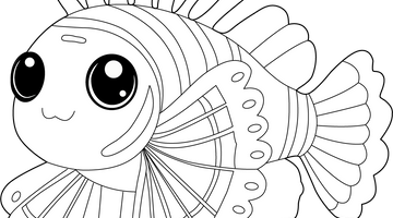 Printable Lion Fish Colouring Page | Free Colouring Book for Children