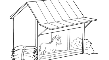 STABLE COLOURING PAGE | Free Colouring Book for Children