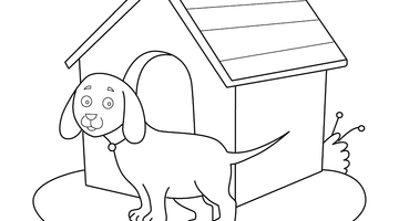 DOG HOUSE COLOURING PICTURE | Free Colouring Book for Children