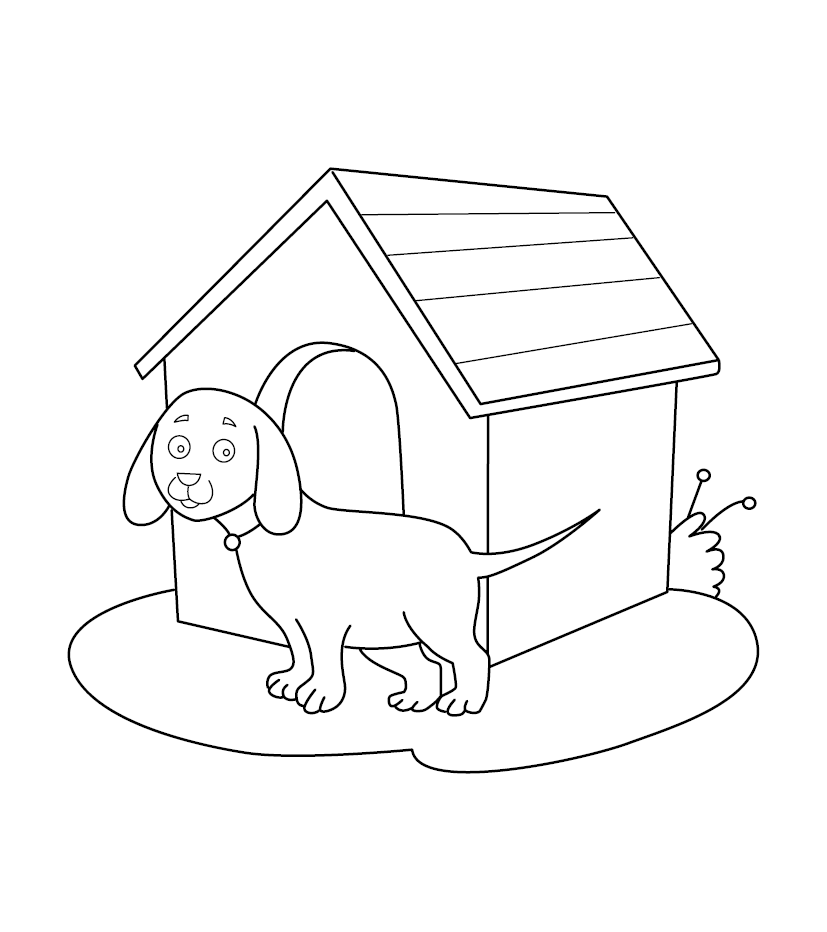 dog house coloring page
